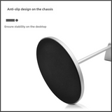 Silver Dual Headphone Stand - Creative Double Hook Aluminum Alloy Display Holder - Top-Down View