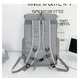 Black Trendy Street Style Backpack - Large Capacity for Hiking, Students & Everyday Use - Close-Up Angle