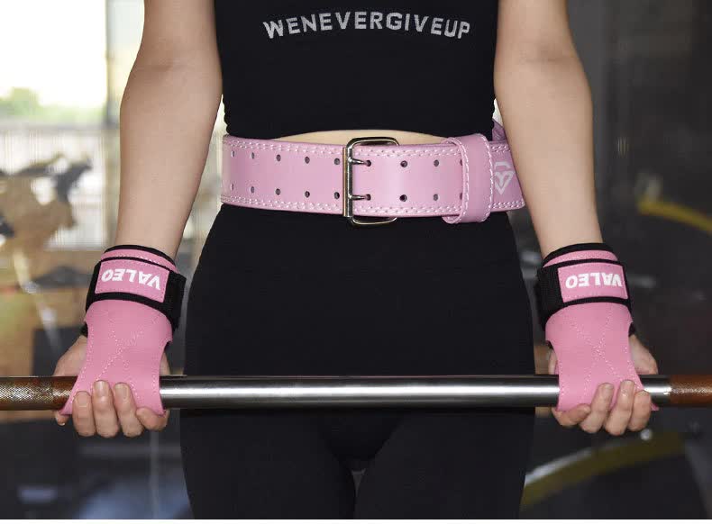 1 Pair Pink Durable Gym Palm Guard with Ultra-fiber Leather for Heavy Lifting ??Wrist Support Straps for Pull-ups and Deadlifts