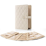 1 Piece  Beige Luxury Leather Loose-Leaf Jewelry Organizer - Portable Large-Capacity Storage Book for Earrings and Necklaces(Jewellery is a shooting prop and is not included)