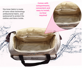 Pink 5-Piece Mommy Bag Set - Large Capacity Diaper Bags for Baby Travel, Tote and Shoulder Bags with Insulated Bottle Holder and Snack Bag - Front View