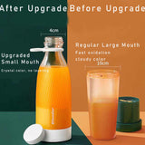 White Portable Rechargeable Blender Bottle, 500ml, USB Charging, 1200mAh, with 304 Stainless Steel Blade – For Smoothies and Juices On-The-Go - Rear View