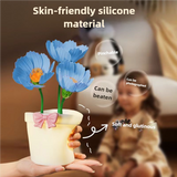 Yellow Flowers Silicone Touch Flower Aromatherapy Night Light Pot - Romantic Home Decor for Kids and Adults - Front View