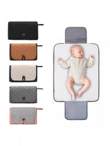 Black Portable Baby Changing Mat - Waterproof, Foldable, Compact Diaper Pad for Travel & Everyday Use - Front View