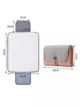 Grey Portable Baby Changing Mat - Waterproof, Foldable, Compact Diaper Pad for Travel & Everyday Use - Side View