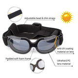 Silver Lenses Pet Sunglasses for Dogs and Cats - UV Protection, Adjustable Strap, Anti-Wind and Anti-Fog Pet Goggles - Top-Down View