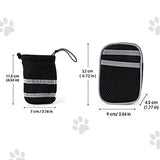 Grey Reflective Pet Waist Bag with Hands-Free Leash for Night Safety - Adjustable Waist Pack with Detachable Pouches - Front View
