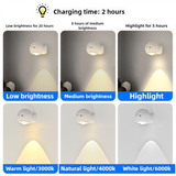 2 Pcs Grey Rechargeable Magnetic USB Table Lamp & Wall Light - 3000K/4000K/6000K Adjustable Brightness with Anti-Glare Design - Top-Down View