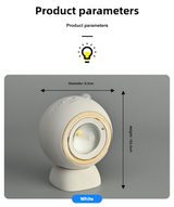 2 Pcs Grey Rechargeable Magnetic USB Table Lamp & Wall Light - 3000K/4000K/6000K Adjustable Brightness with Anti-Glare Design - Close-Up Angle