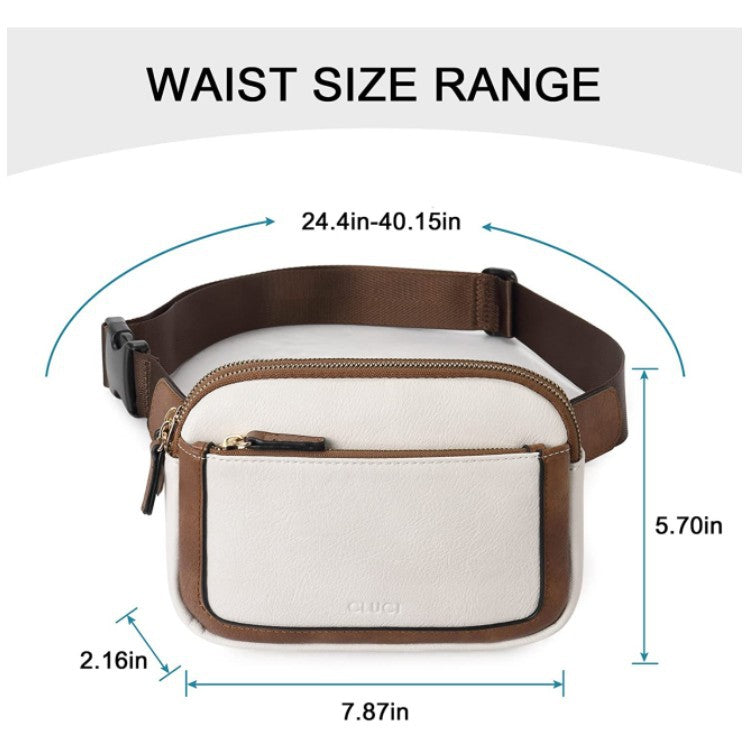 Black Adjustable Waterproof PU Leather Waist Bag – Stylish Crossbody Belt Bag for Men & Women