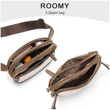 Coffee Adjustable Waterproof PU Leather Waist Bag - Stylish Crossbody Belt Bag for Men & Women - Top-Down View