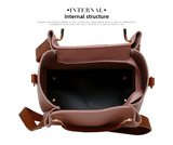 Black Elegant 4-Piece Women's Handbag Set - Stylish PU Leather Tote, Shoulder Bag, Clutch, and Wallet for Every Occasion - Top-Down View