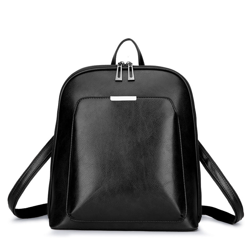 Black Stylish Women's PU Leather Backpack ??Spacious, Anti-Theft, Multi-Pocket Travel Bag for School or Work