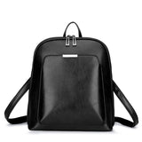 Black Stylish Women's PU Leather Backpack – Spacious, Anti-Theft, Multi-Pocket Travel Bag for School or Work