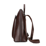 Black Stylish Women's PU Leather Backpack – Spacious, Anti-Theft, Multi-Pocket Travel Bag for School or Work - Front View