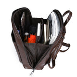 Black Stylish Women's PU Leather Backpack – Spacious, Anti-Theft, Multi-Pocket Travel Bag for School or Work - Top-Down View