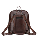 Brown Stylish Women's PU Leather Backpack - Spacious, Anti-Theft, Multi-Pocket Travel Bag for School or Work - Side View