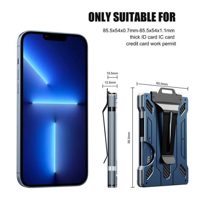 1 Pcs Gold Premium RFID Blocking Aluminum Alloy ID Badge Holder with Transparent Card Slot & Money C