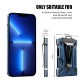 1 Pcs Grey Premium RFID Blocking Aluminum Alloy ID Badge Holder with Transparent Card Slot & Money Clip