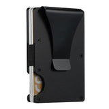 2 Pcs Black Aluminum Alloy RFID Blocking Wallet - Compact, Lightweight Credit Card Holder and Money Clip