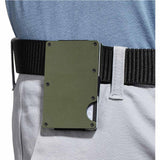 2 Pcs Grey Aluminum Alloy RFID Blocking Wallet - Compact, Lightweight Credit Card Holder and Money Clip - Rear View