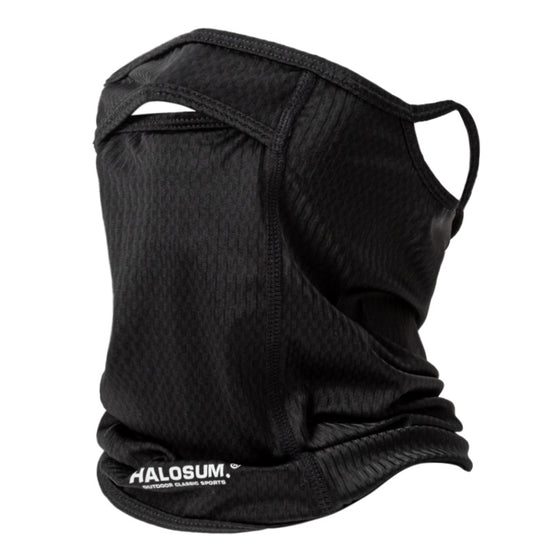 2 Pcs Black UV Protection Breathable Cycling Face Mask with Ear Hooks ??Summer Ice Silk Neck Gaiter for Men and Women