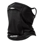 2 Pcs Grey UV Protection Breathable Cycling Face Mask with Ear Hooks - Summer Ice Silk Neck Gaiter for Men and Women - Top-Down View