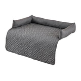 75*75CM Grey Waterproof & Scratch-Resistant Pet Sofa Protector Mat with Pillow | Cat & Dog Bed, Washable, All-Season - Front View