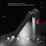 2 Pcs Brown 360° Rotating COB LED Magnetic Work Light - Multi-Mode Rechargeable Flashlight for Automotive Repair & Emergency Lighting - 45-Degree Angle