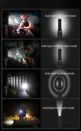 2 Pcs Brown 360° Rotating COB LED Magnetic Work Light - Multi-Mode Rechargeable Flashlight for Automotive Repair & Emergency Lighting - Rear View