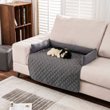 75*75CM Black Waterproof & Scratch-Resistant Pet Sofa Protector Mat with Pillow | Cat & Dog Bed, Washable, All-Season - Side View