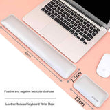 Orange And Grey (Keyboard Wrist Guard + Mouse Wrist Guard) Premium Dual-Sided PU Leather Keyboard Wrist Rest and Mouse Pad Set - Ergonomic Support for Comfortable Typing and Mouse Use - Front View