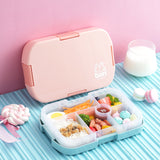 Blue Kids' Lunch Box with Compartments - BPA-Free Microwave Safe Bento Box for School Meals - 45-Degree Angle