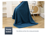 Dark Blue Luxury Cotton Towel Set(Towel + Bath Towel) - Quick Dry, Extra Thick & Absorbent, Perfect for Bath & Beach - 45-Degree Angle