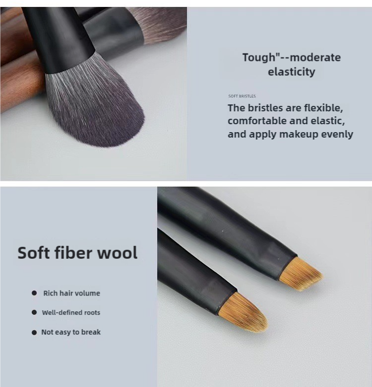 Style A 12-Piece Mini Portable Makeup Brush Set - Fiber Bristle Beauty Tool Set(With storage bag), image 4