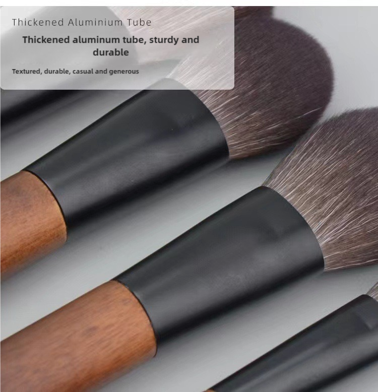 Style A 12-Piece Mini Portable Makeup Brush Set - Fiber Bristle Beauty Tool Set(With storage bag), image 5