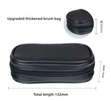 Style A 12-Piece Mini Portable Makeup Brush Set - Fiber Bristle Beauty Tool Set(With storage bag) - Rear View