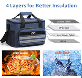 Dark Blue 18L Large Capacity Outdoor Insulated Cooler Bag - Portable Picnic Ice Pack with Shoulder Strap - 45-Degree Angle