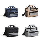 Brown 18L Large Capacity Outdoor Insulated Cooler Bag - Portable Picnic Ice Pack with Shoulder Strap - Front View