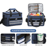 Brown 18L Large Capacity Outdoor Insulated Cooler Bag - Portable Picnic Ice Pack with Shoulder Strap - Top-Down View