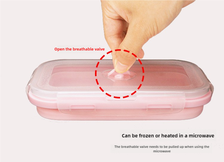 Pink Collapsible Silicone Bento Box Set ??4-Piece Food-Grade Microwave & Freezer Safe Lunch Box Set