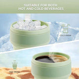 2 Pcs Green Collapsible Silicone Coffee Cup - Portable, Food-Grade, Microwave & Freezer Safe Travel Mug(Combination pack of the same color) - Side View
