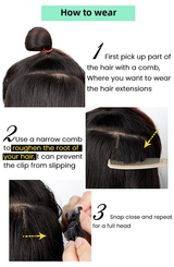 4 Pcs Set Coffee High-Quality Wavy Clip-In Hair Extensions Set - 50cm, 200g, Synthetic Fiber - Voluminous Beach Waves for Instant Hair Makeover - Side View