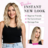 Black and Brown 12-Inch Clip-in Wavy Hair Extensions - 4-Piece Set,  Easy to Apply, Instant Volume Boost - 45-Degree Angle