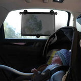2 Pcs 40*45cm Black Adjustable Retractable Car Side Window Sun Shade - UV Protection, Easy Installation with Suction Cups - Front View
