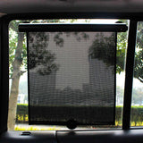 2 Pcs 40*45cm Black Adjustable Retractable Car Side Window Sun Shade - UV Protection, Easy Installation with Suction Cups - Rear View