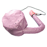 2 Pcs Pink Portable Hair Dryer Bonnet Cap - Adjustable Heated Hair Care Cap for Drying, Styling, and Conditioning with Warm Air - Top-Down View
