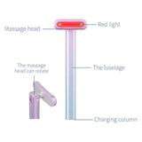 Gradient Pink Eye Massager for Dark Circles and Puffiness, Portable EMS Microcurrent Beauty Device for Skin Firming, Wrinkle Reduction, and Eye Care - Front View