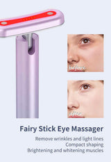 Gradient Pink Eye Massager for Dark Circles and Puffiness, Portable EMS Microcurrent Beauty Device for Skin Firming, Wrinkle Reduction, and Eye Care - Top-Down View