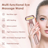 Blue LED Facial Skincare Wand - Portable Eye Care Device, EMS Microcurrent & Red Light Therapy for Wrinkles, Dark Circles, and Puffiness Relief - Front View